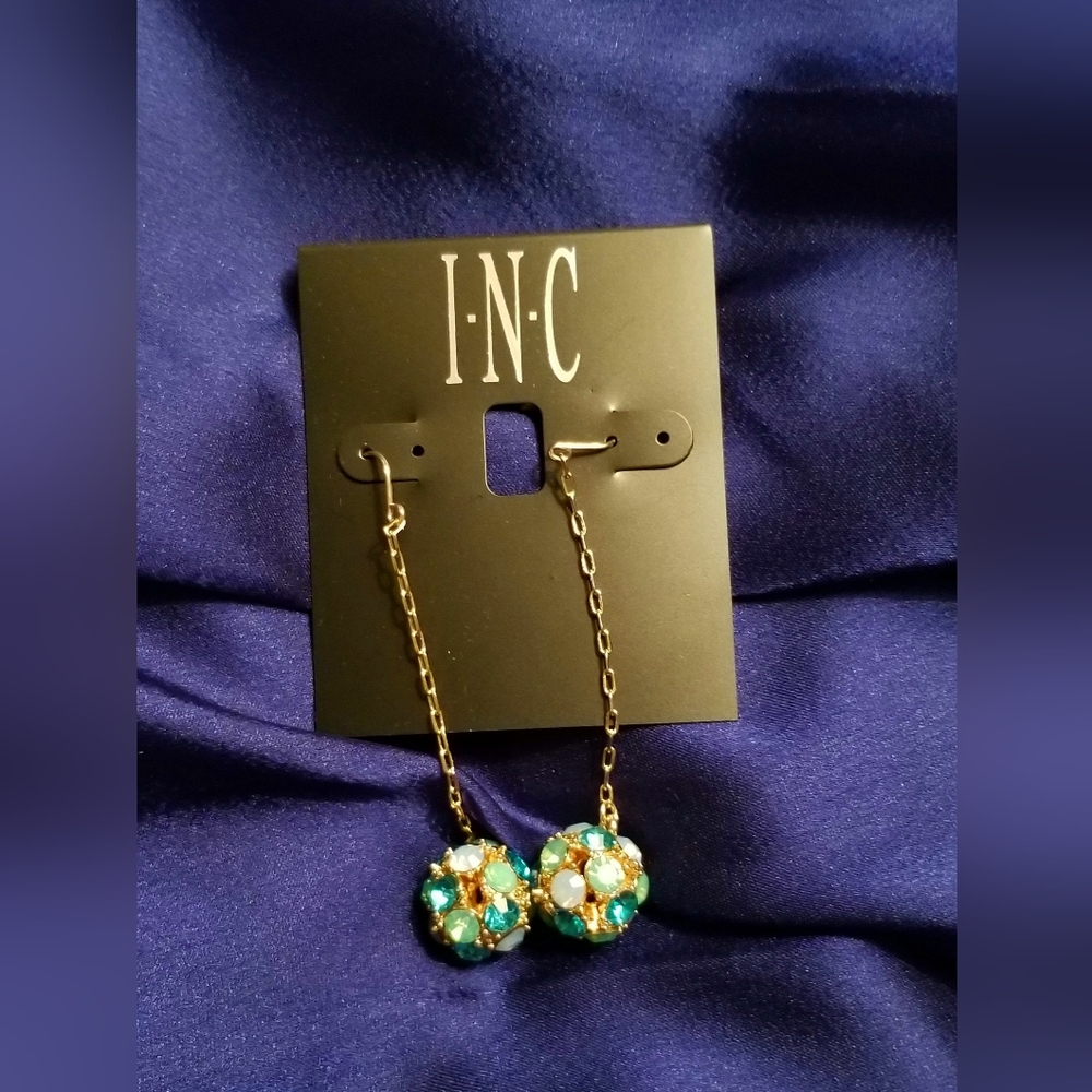 I.N.C. International Concepts Gold-tone Color Pave Fireball Drop Earrings